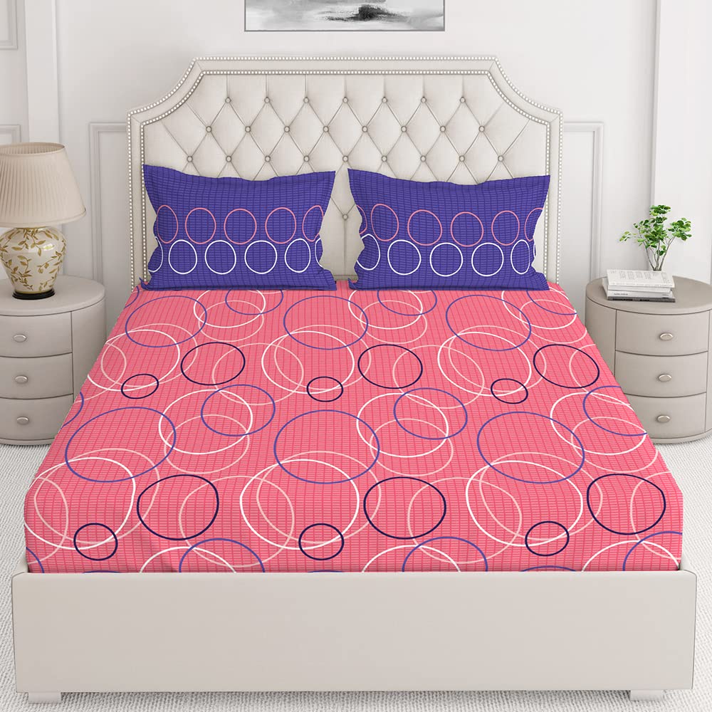 Blue Floral King Size Bedsheet Set - 100% Cotton -15 Blue Floral King Size Bedsheet Set - 100% Cotton -15