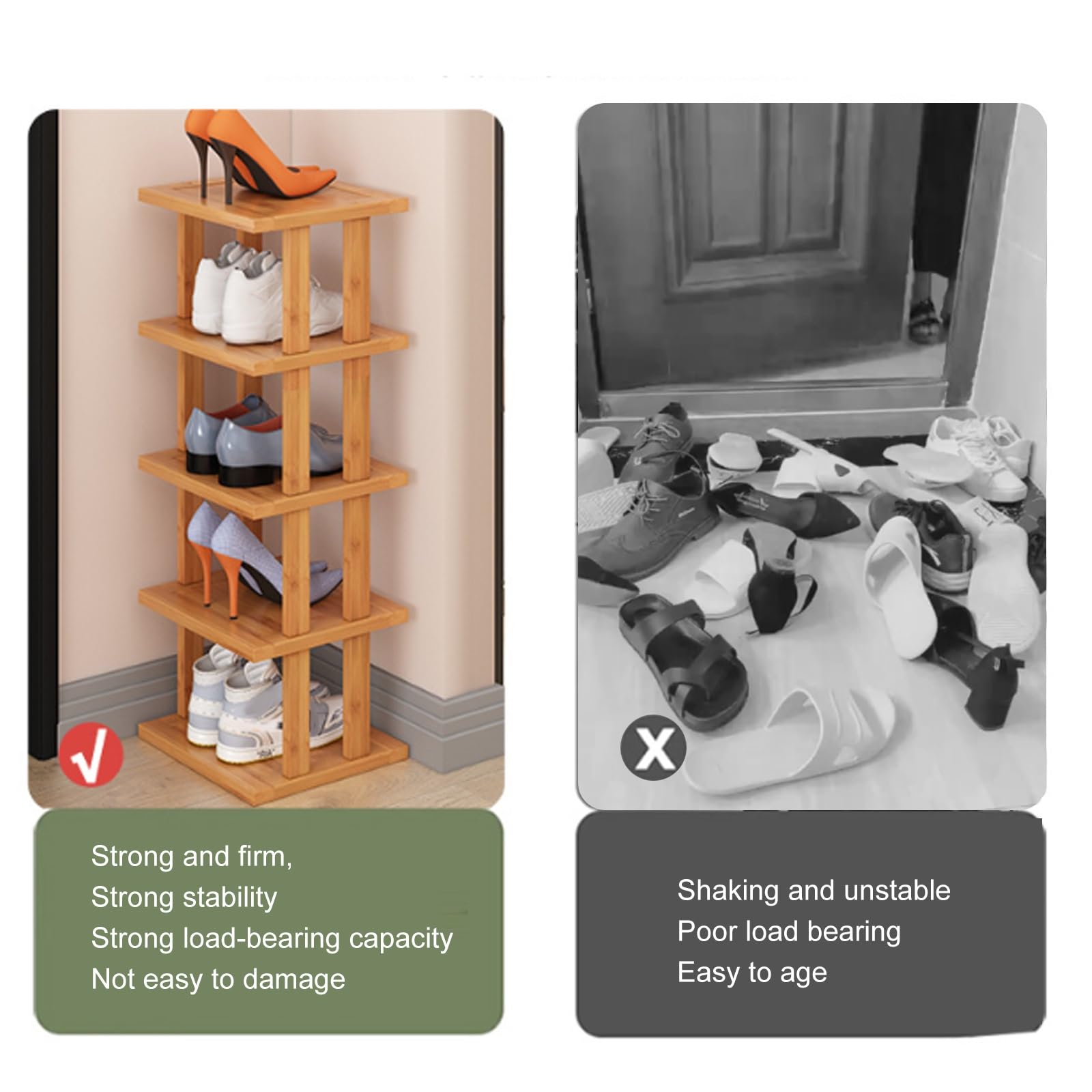 Porta Scarpe Verticale, Scarpiera Aperta, Scarpiera Alta e Stretta, Portascarpe Alto e Stretto for Ingresso, Dormitorio, Sotto Il Letto, Scarpiere Salvaspazio