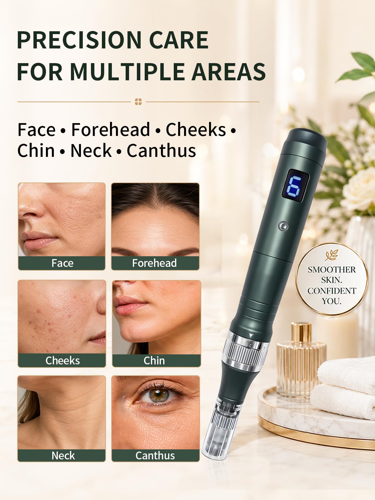 0.25mm Skin Roller Pen for Women & Men, Home Use Facial Beauty Tool