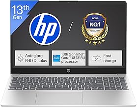 HP 15, 13th Gen Intel Core i3-1315U Laptop (8GB DDR4,512GB SSD) Anti-Glare, Micro-Edge,15.6''/39.6cm, FHD, Win11,M365 Basic(1yr),Office Home24, Silver,1.59kg, FHD Camera w/Privacy Shutter, fd0569TU