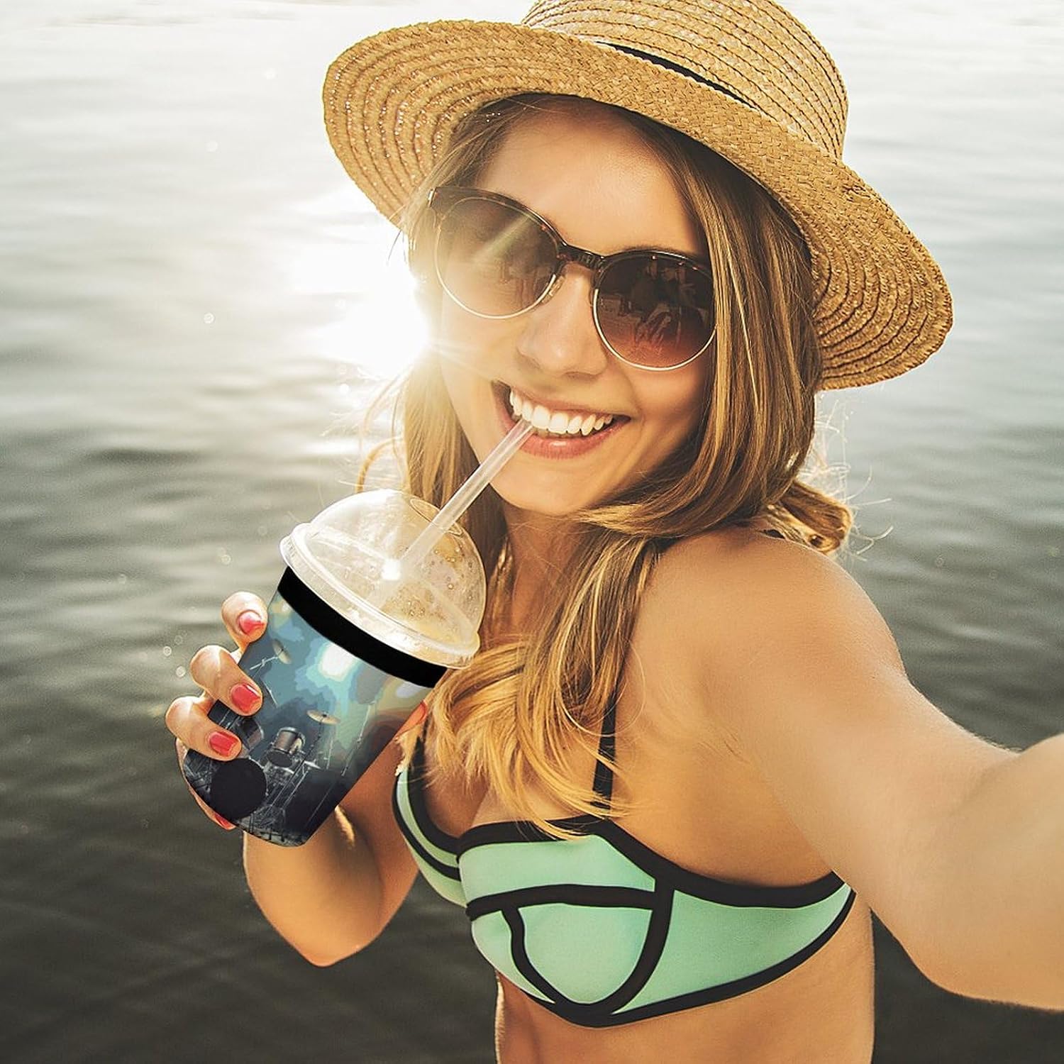 3 Pack Neoprene Cup Sleeves, Stretchy Reusable Drink Cup Cover Universal