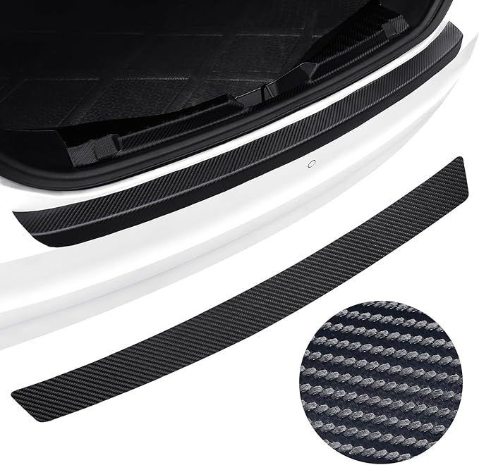 Echt 3D Carbon Achterbumperprotector compatibel met BMW X1 met M-Pakket (U11) 2022- 'Ribs