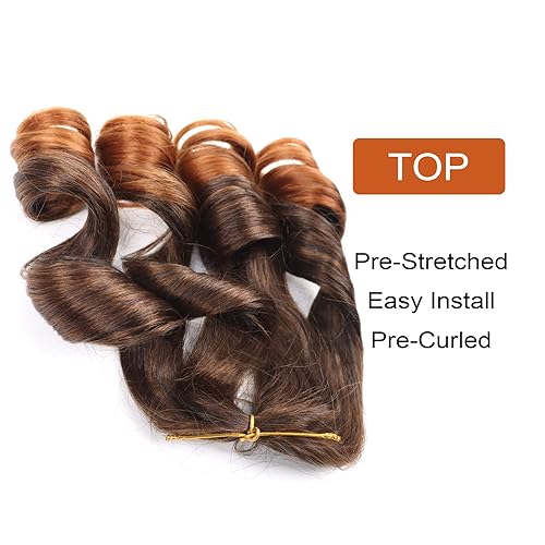 Miniatura 4 de Cabello rizado francés trenzado profundo de 14 pulgadas, 8 paquetes de cabello rizado español para trenzas de caja, cabello trenzado hinchable