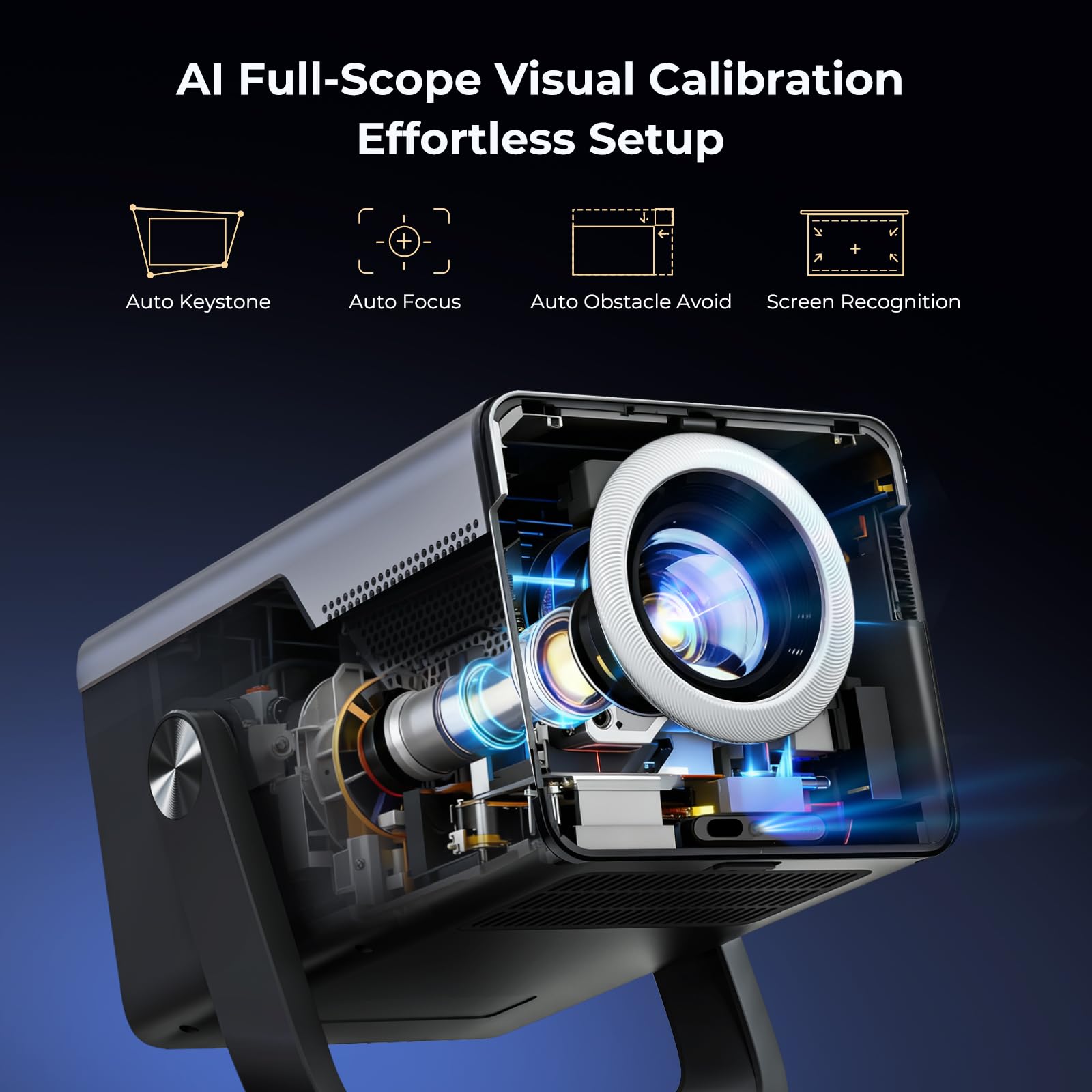 [2000 ANSI Daylight Visible] Native 1080P Smart Video Projector 4K 8K Input, Android 14 Projecteur Portatif with HiFi Sound, Auto Focus & Keystone, WiFi Bluetooth Home Theater for iPhone/Netflix X7 - 2