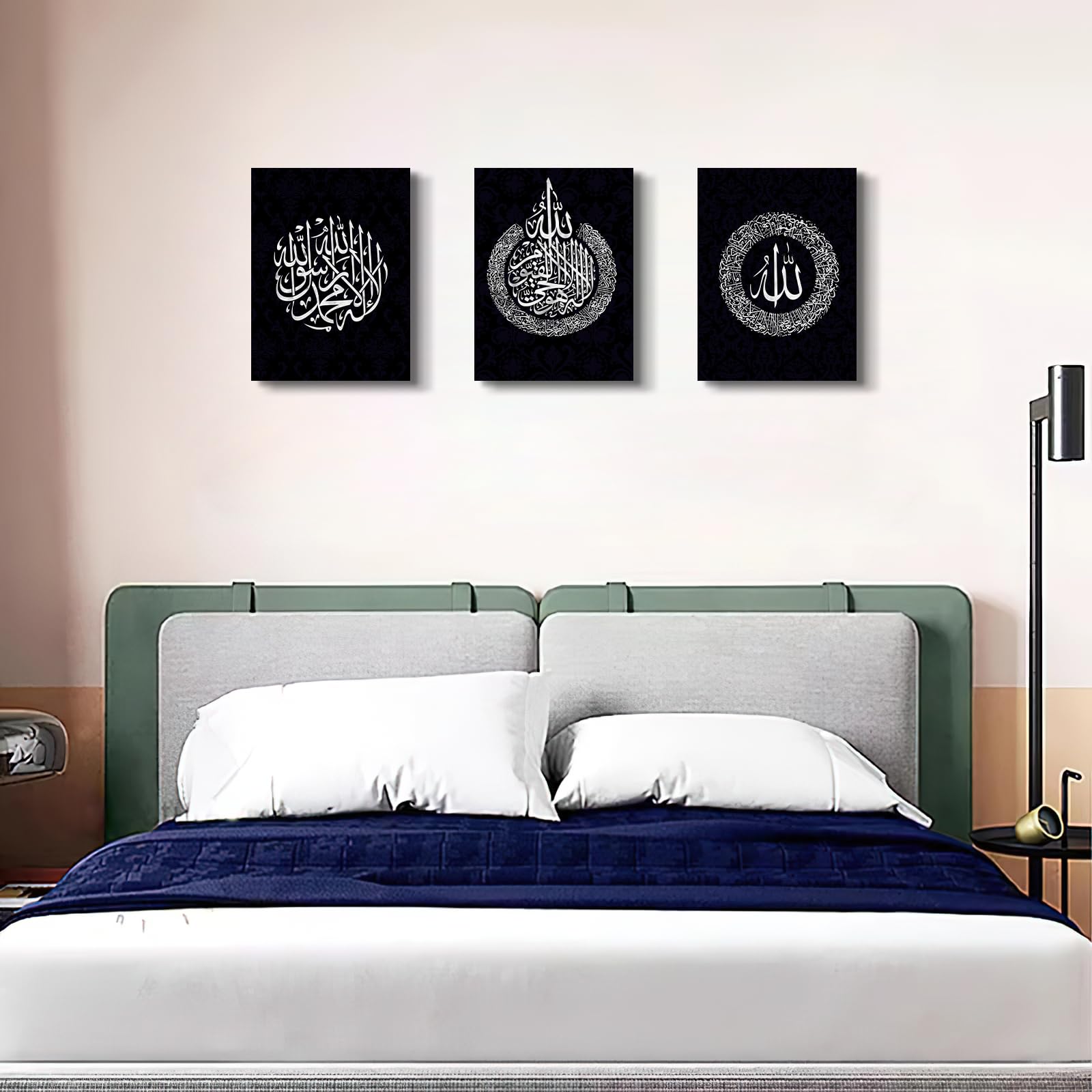 3 Pcs Wooden Framed Canvas Wall Art Set Bohemian Sage Green Canvas Prints Poster Geometric Line Beige Green Pictures for Living Room Bedroom Dinning Room Hallway Stairs Wall Decor 30x40cm x3pcs — view 313