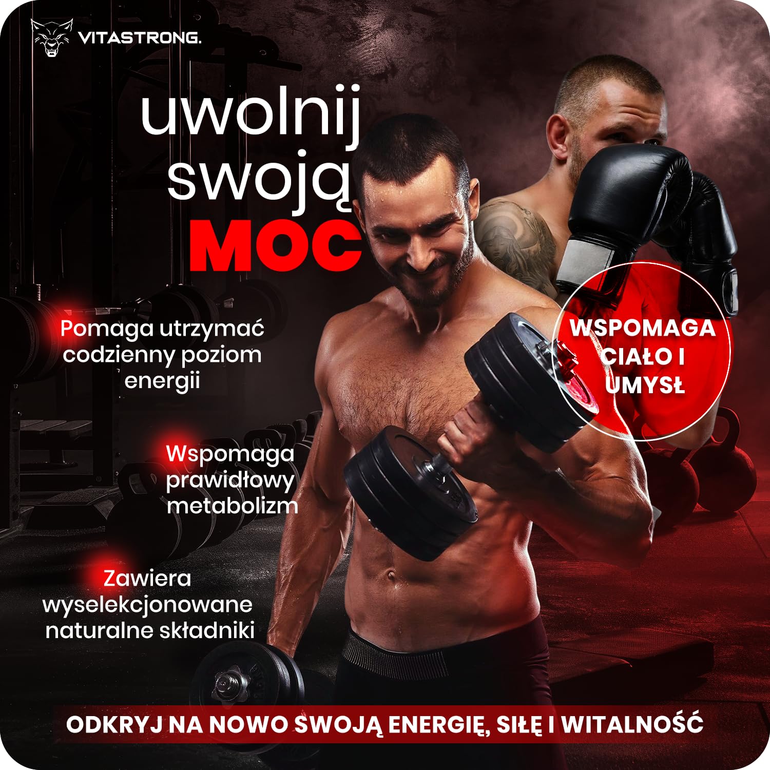 Vitastrong TESTOBOOSTER JEDYNY ORYGINALNY z Patentowanymi Składnikami | Szybkie i Skuteczne Działanie, Wsparcie Czystej Masy Mięśniowej, Tribulus Terrestris, Ashwagandha