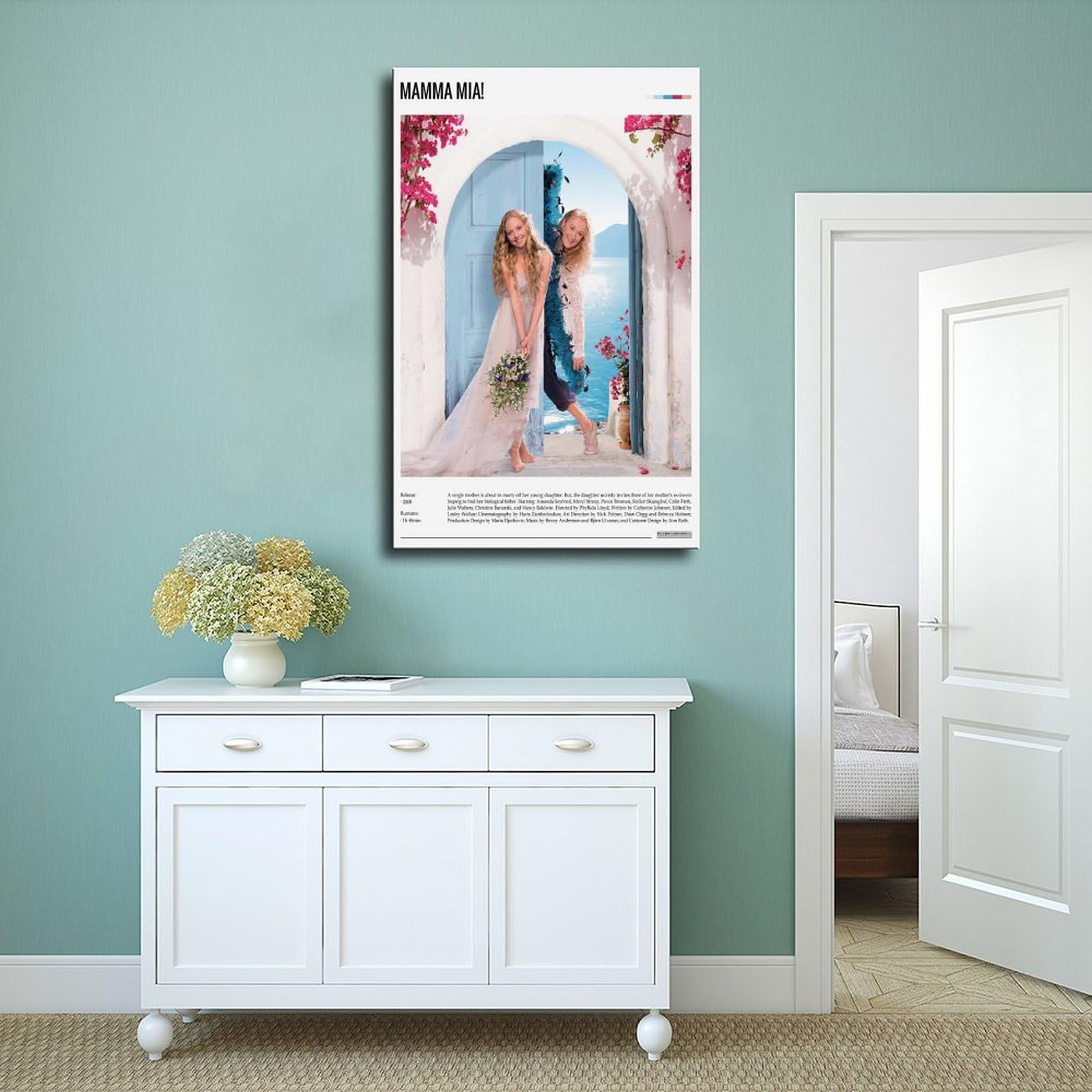 AAVEDA Poster Du Film Mamma Mia Sur Toile - Décoration Chambre 40x60cm Sans Cadre Toile Imprimée Mamma Mia 4