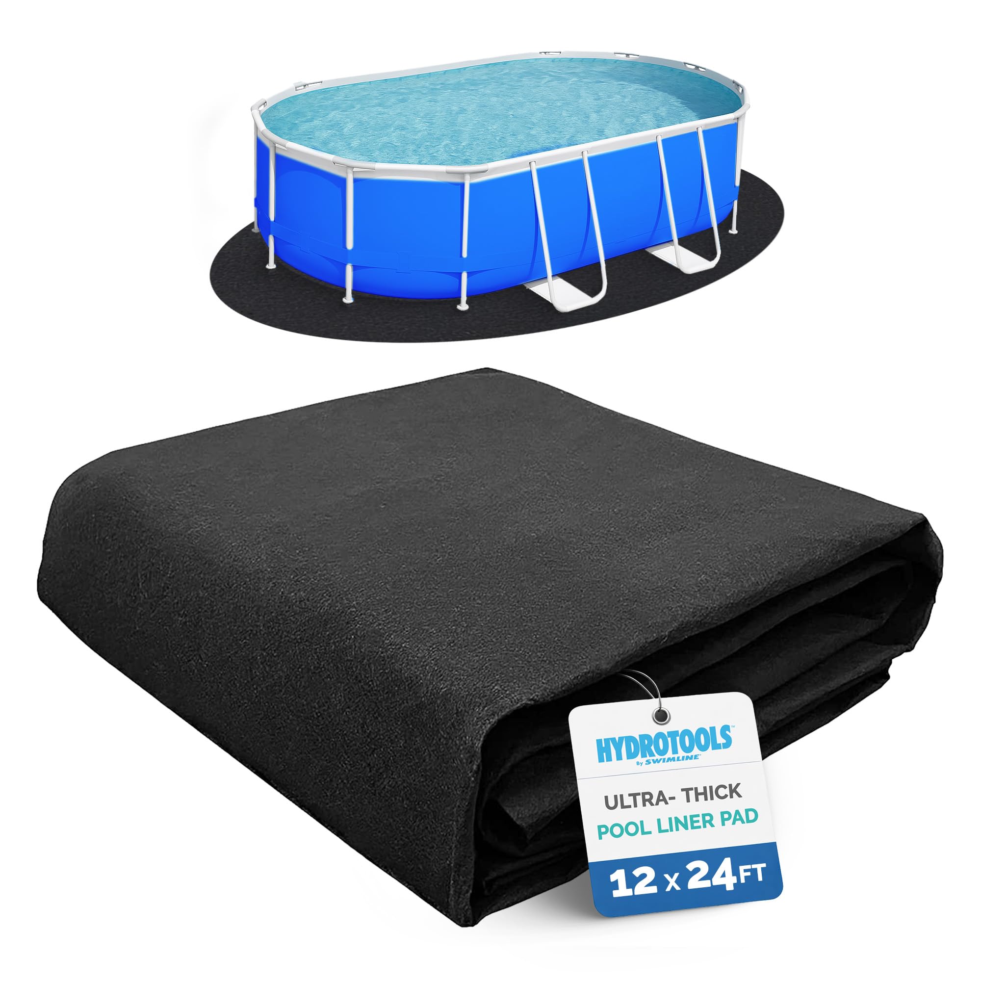 Swimline HYDROTOOLS Liner Pad Protection Mat for Above Ground Pools, Oval, 12ft x 24ft-image-8