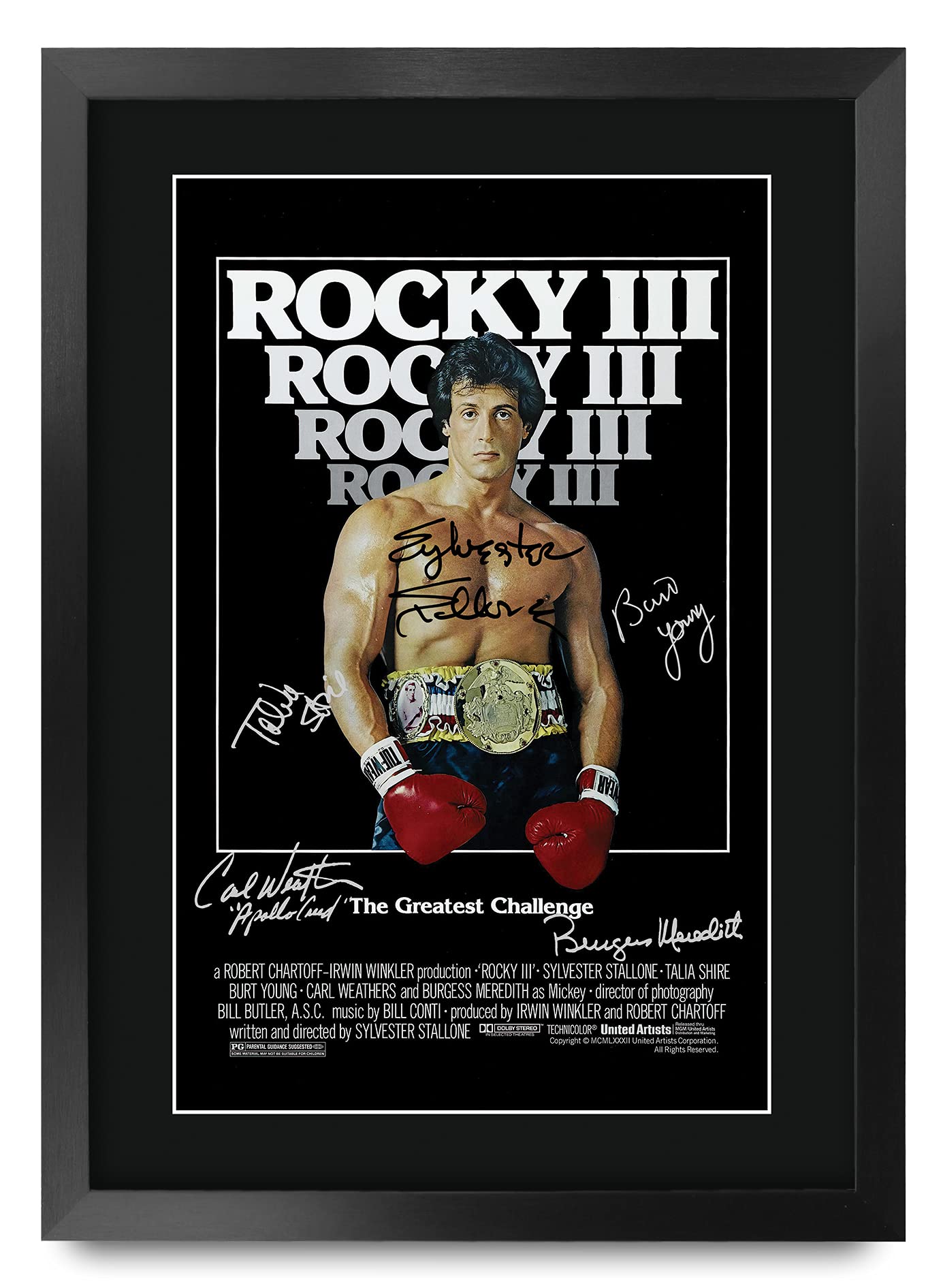HWC Trading FR A3 Rocky 3 Sylvester Stallone Gifts Printed Poster Signed Autograph Picture for Movie Memorabilia Fans - A3 Framed
