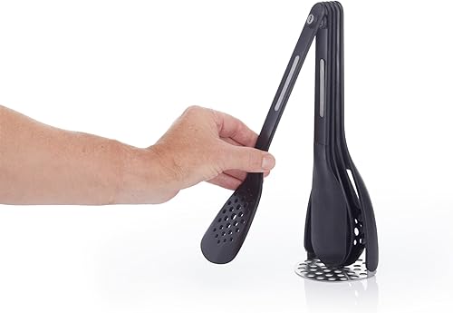 Miniatura 10 de KitchenCraft MasterClass Smart Space - Juego de utensilios de cocina magnéticos de silicona, color negro, 3.5 x 3.5 x 11.8 in, 5 unidades