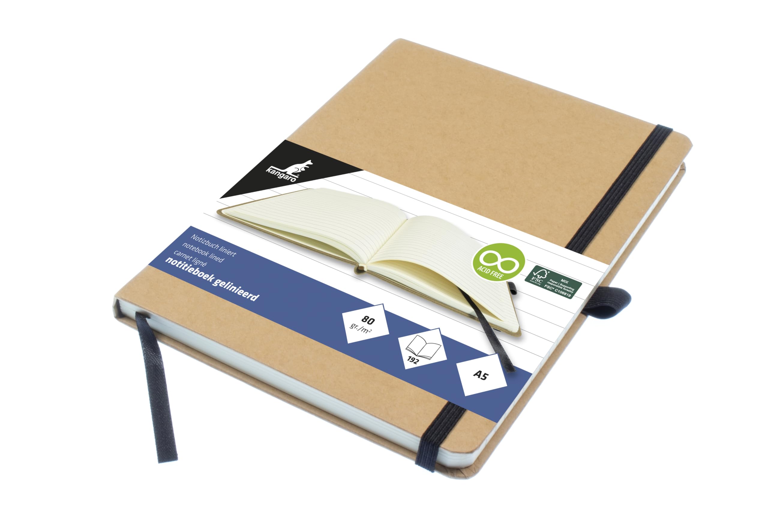 Kangaro Notebook A5 Kraft Ruled HC 96 Sheets 80 g