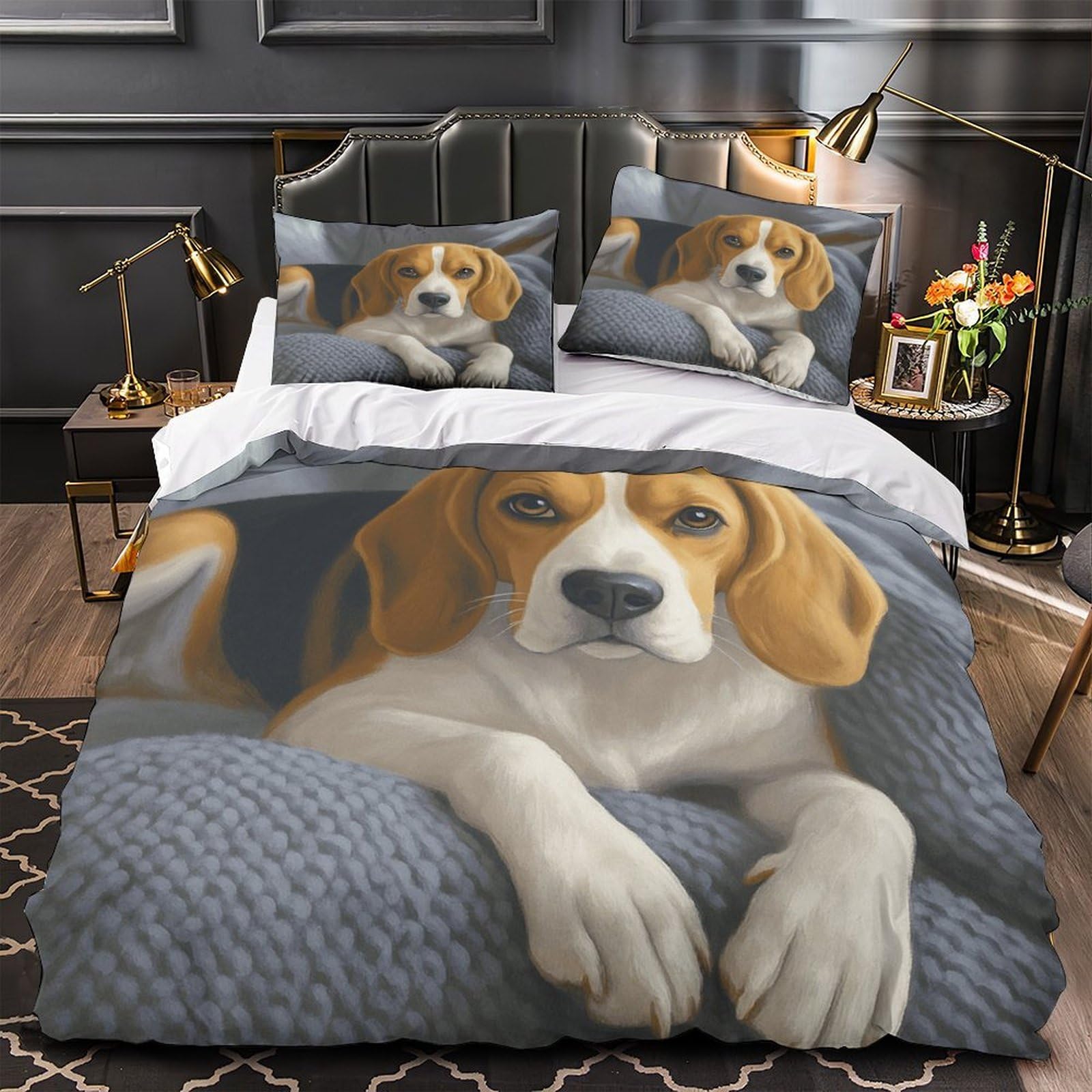 Parure de lit Basset Hound pour transformer la chambre d'un ado passionné