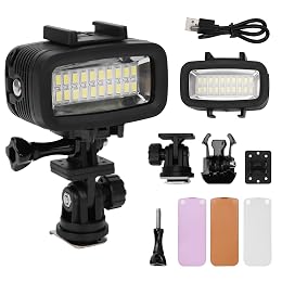 QANYEGN 40m Underwater Lights, Diving Video Light, 5500K High Power Dimmable LED Video Light for Photography, Video, Underwater Shootings