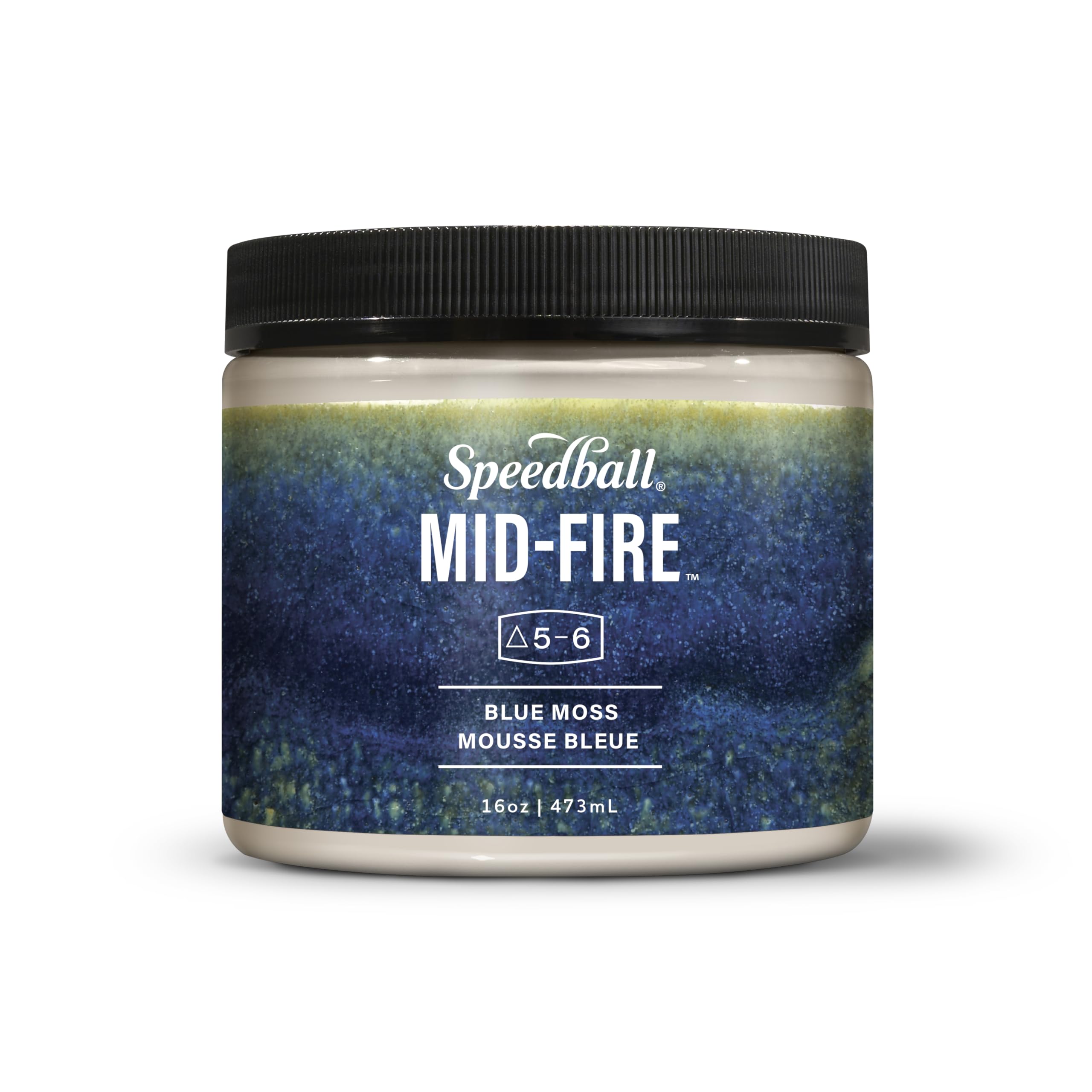 Speedball Mid-Fire Glaze, Blue Moss, 16 Ounce Jar for Pottery and Ceramics