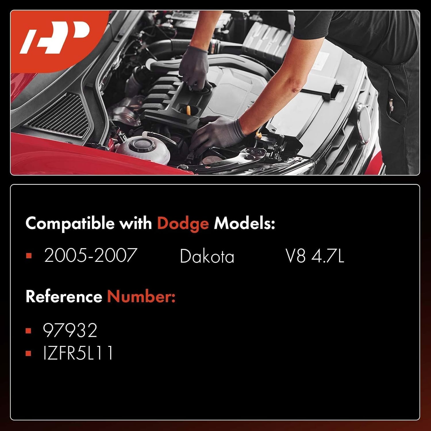 A-Premium Iridium Platinum Spark Plugs Compatible with Dodge Dakota 2005 2006 2007, 4.7L, Pack of 8