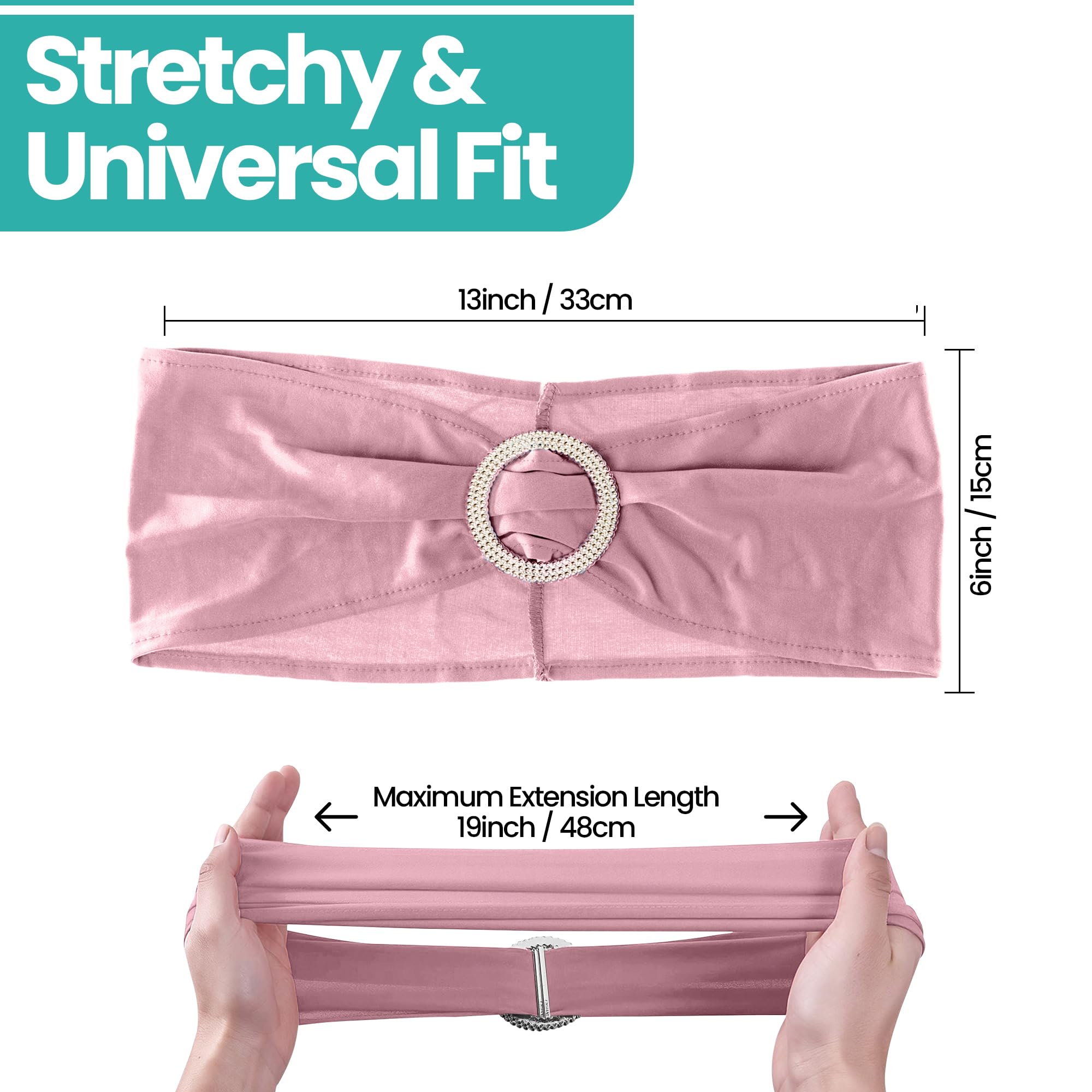 25 Fasce Elastiche Per Sedia Rosa Chiaro, In Spandex Con Fibbia, Universali Per Banchetti, Feste, Matrimoni, Hotel, Decorazioni Eventi