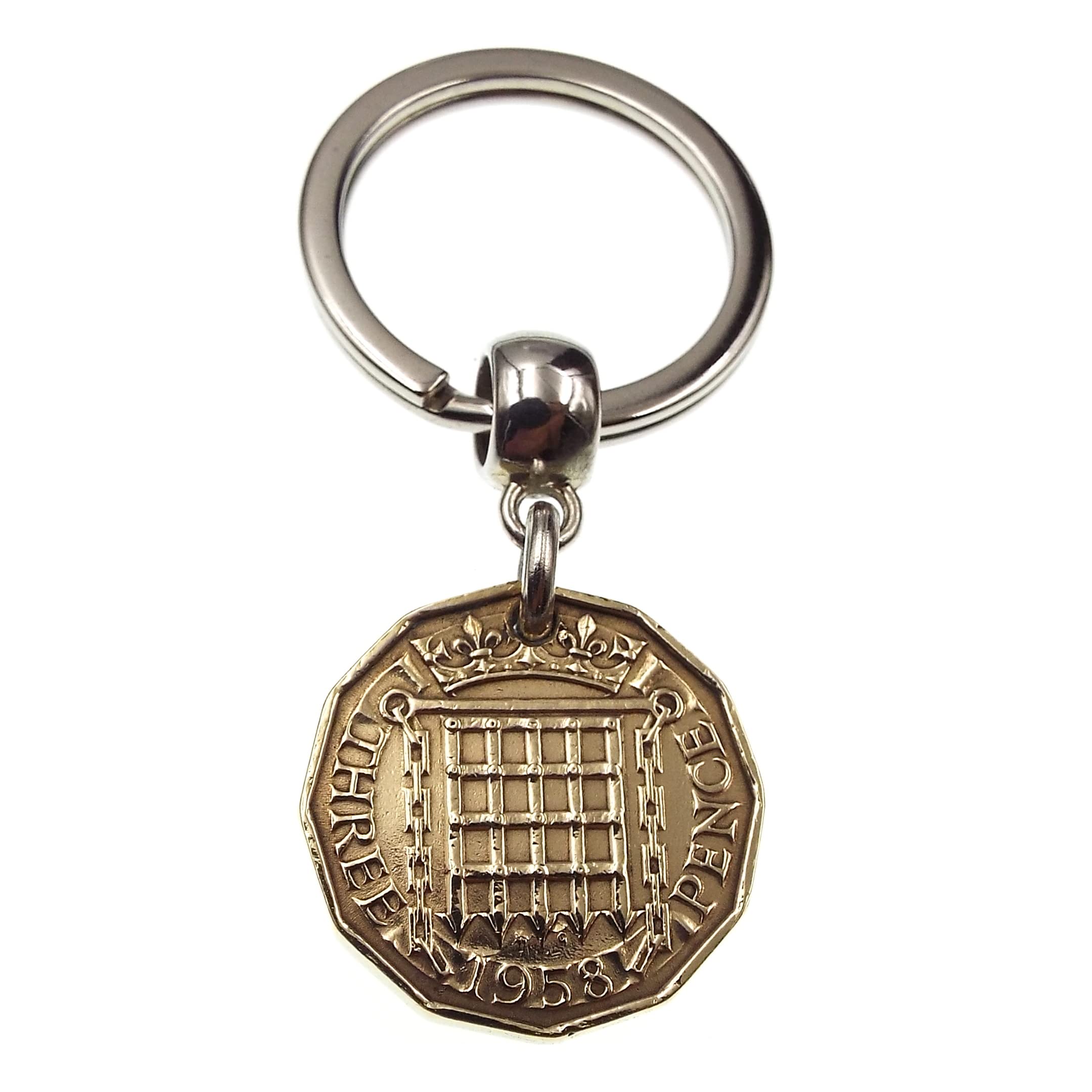 A Silver Dream Unisex Multi 1958 Brass Threepence Coin Keyring