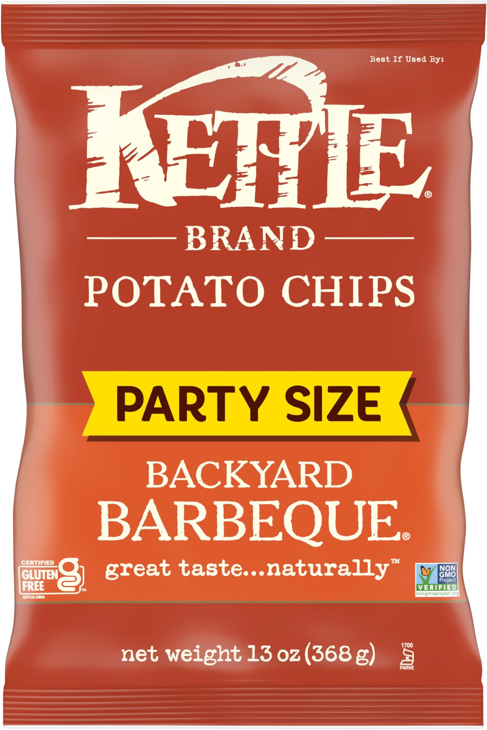 Potato Chips, Backyard Barbeque Kettle Chips, Party Size, 13 Oz
