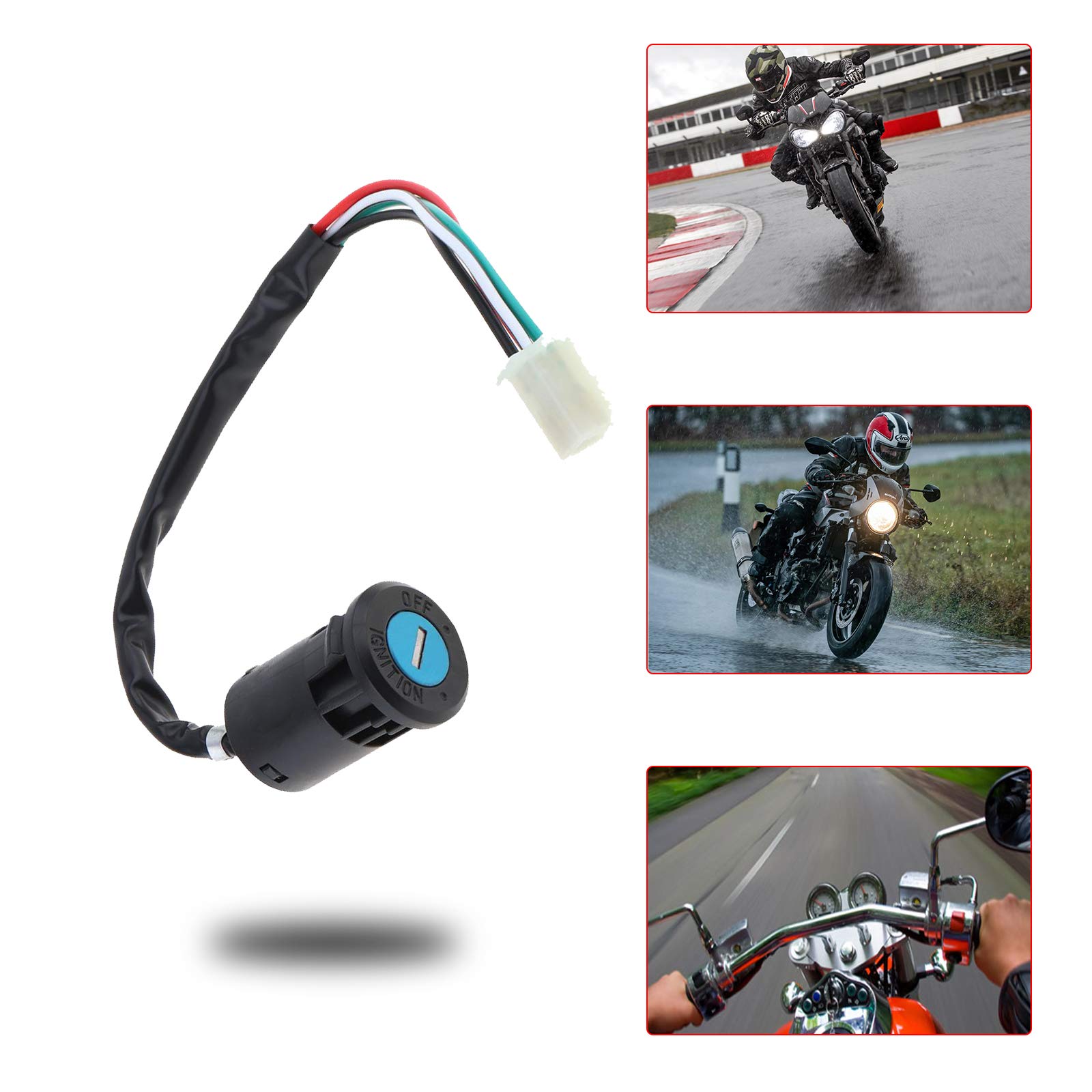 Interruptor De Encendido De Scooter Eléctrico De 4 Cables Interruptor De Encendido De Llave De Motocicleta Interruptor De Llave Para Moto ATV Dirt Bike Scooter Eléctrico