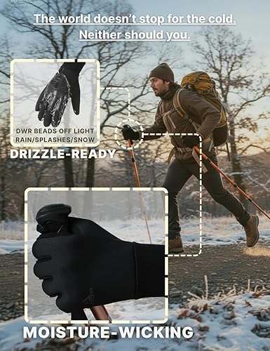 Miniatura 8 de Guantes de invierno para mujeres y hombres, para clima frío, pantalla táctil, guantes de 3 capas para correr, ciclismo, senderismo, conducción