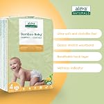 Couches pour bébés en bambou hypoallergéniques Aleva Naturals, ultra douces, amies des peaux sensibles, biodégradables, jetables - Taille 4 (20-30 lb / 9-13 kg), 26 unités, non blanchies