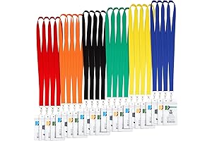Juvale 24 Pack Assorted Colors Bulk Lanyards for ID Badges, Kids Classroom,...