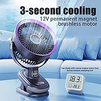 Vista 8 de Auto Rotating Oscillating Fan for Bedroom,Portable USB Rechargeable Desk Fans Small Quiet, 5 Speed Mini Table Fan for Office,Clip on Fan for