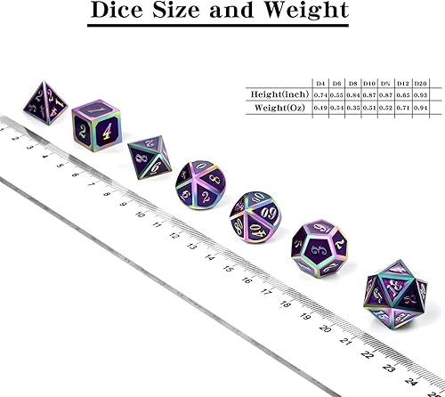 Miniatura 82 de DNDND - Juego de dados de metal para D&D, 7 dados DND verdes con caja de metal para juegos de rol como Dungeons and Dragons y juegos de mesa verde