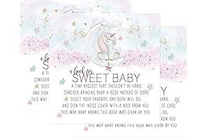 Paper Clever Party Unicorn Books for Baby Shower Request Cards, Invitation Insert...