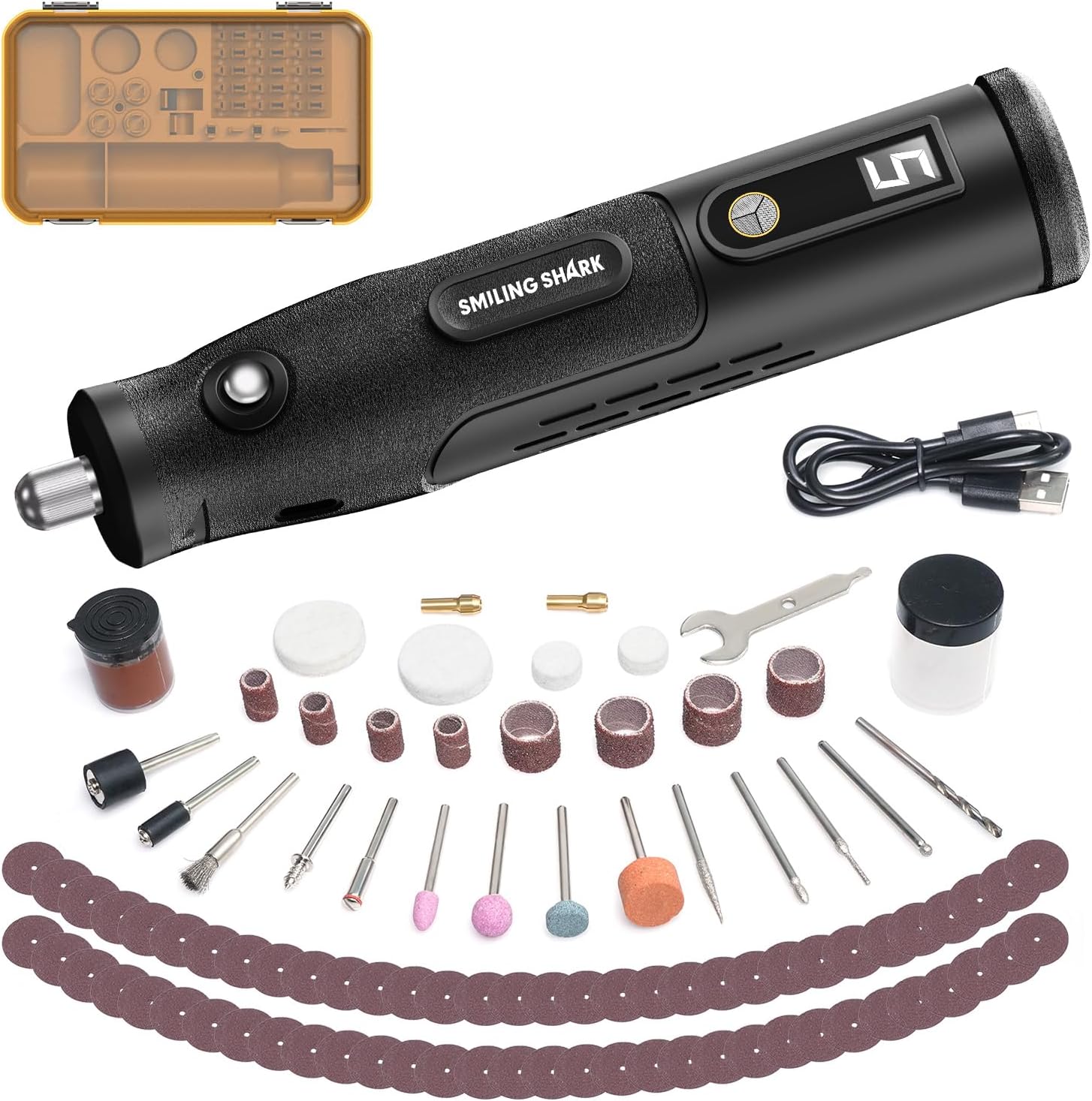 WORKPRO Multiutensile A Batteria 12V Con 114 Accessori - 5 Velocità 7500-32000 Giri/min Per Taglio E Lucidatura - Foto 5