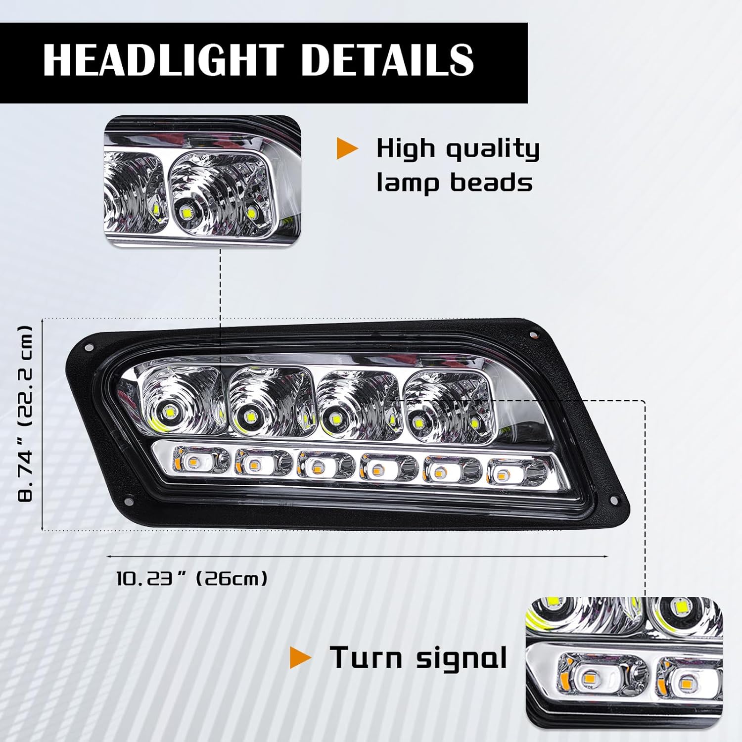 Club Car Tempo LED Basic Light Kit 48V, 2 LED headlight, 2 LED taillight, 1 Basic wiring harness Instruction & hardware included, OEM Style