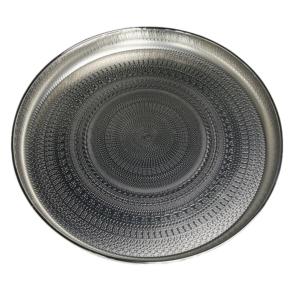 CTRLZS Round Tray, 13inch-Serving Tray, Luxury Decorative Tray, Coffee Table Tray, Jewelry Tray Easy to Use Silver