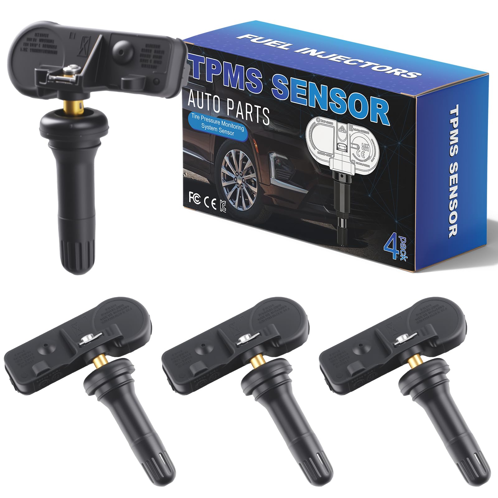 DE8T1A180AA Upgraded TPMS Sensor (4 Pack) Fit for:-Ford Lincoln