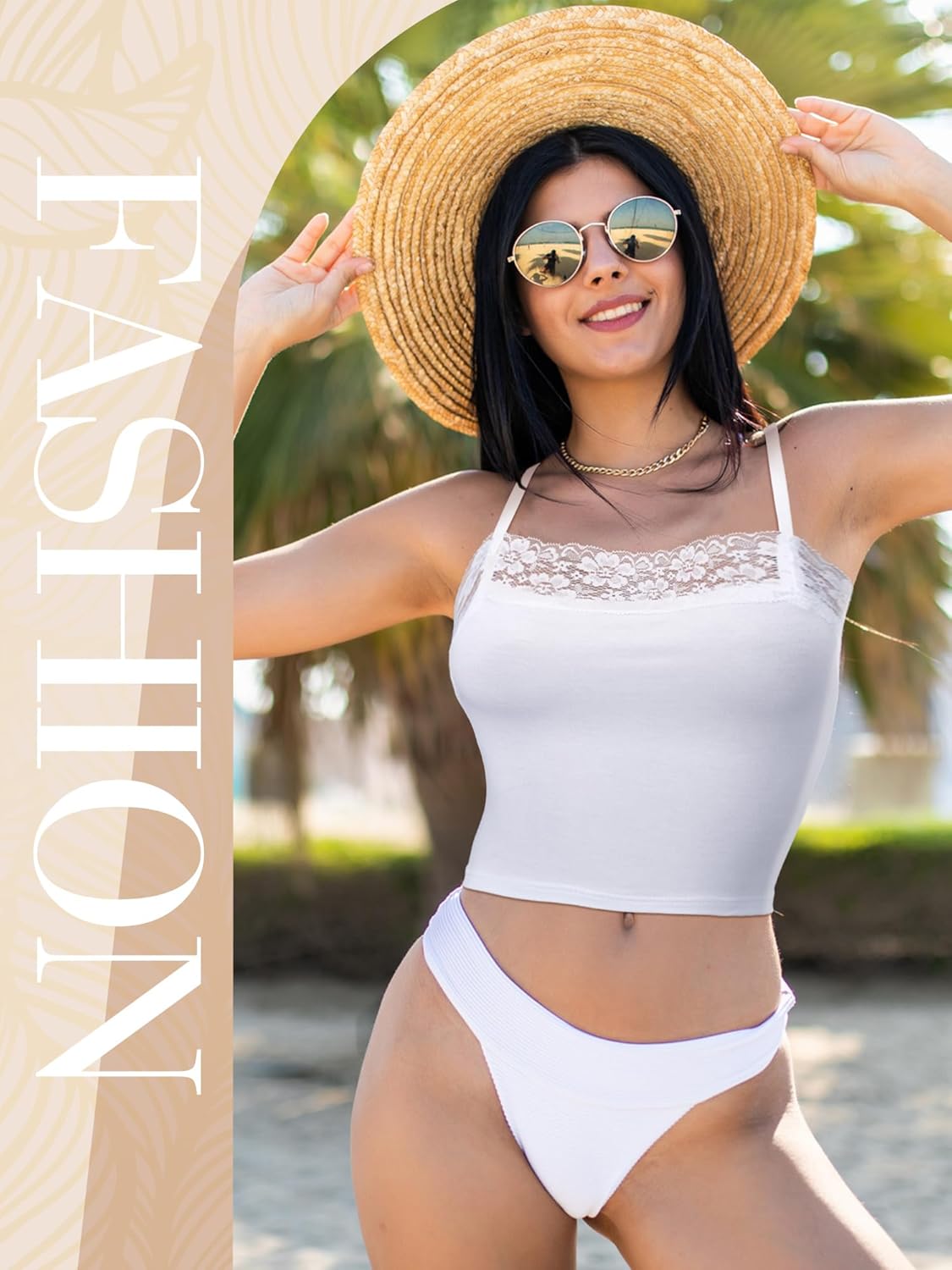 Bencailor 6 Pcs Women's Lace Camisole Spaghetti Strap Bralettes Crop Tops Half Cami Bandeau Tank - Image 2