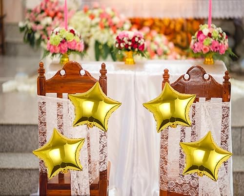 Miniatura 4 de 10 globos de aluminio con forma de estrella dorada de 18 pulgadas, globos de Mylar para decoración de feliz cumpleaños