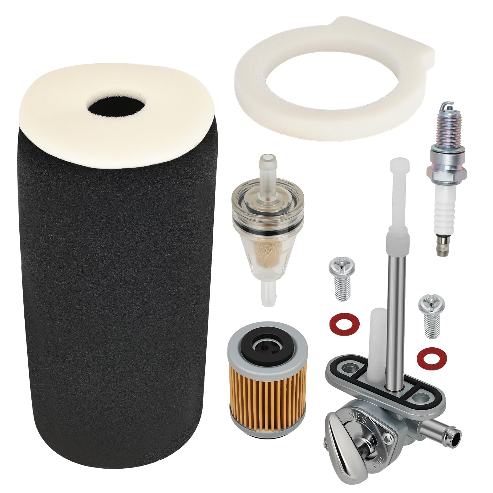 Kit filtro aria e rubinetto carburante con filtro olio adatto per Yama-ha Warrior Raptor Wolverine 350 YFM350 F X R 1987-2013 1UY-14451-00-00