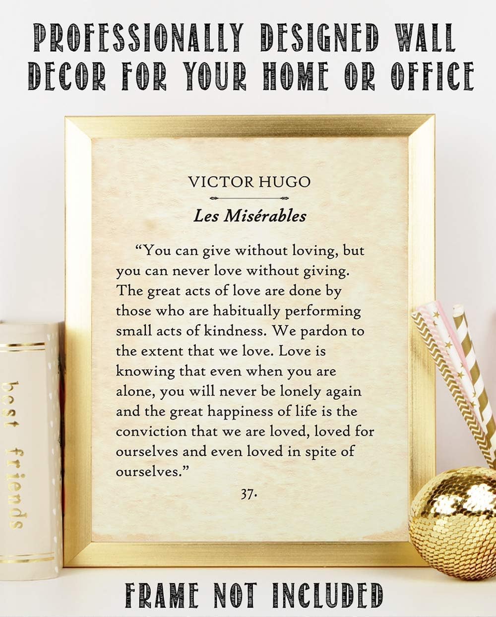 Victor Hugo – “You Can Give Without Loving” Classic Love Quote Wall Art, Acts of Love Page Print, Gift for Literature Lovers, 11x14 Unframed Typography Poster - Image 2