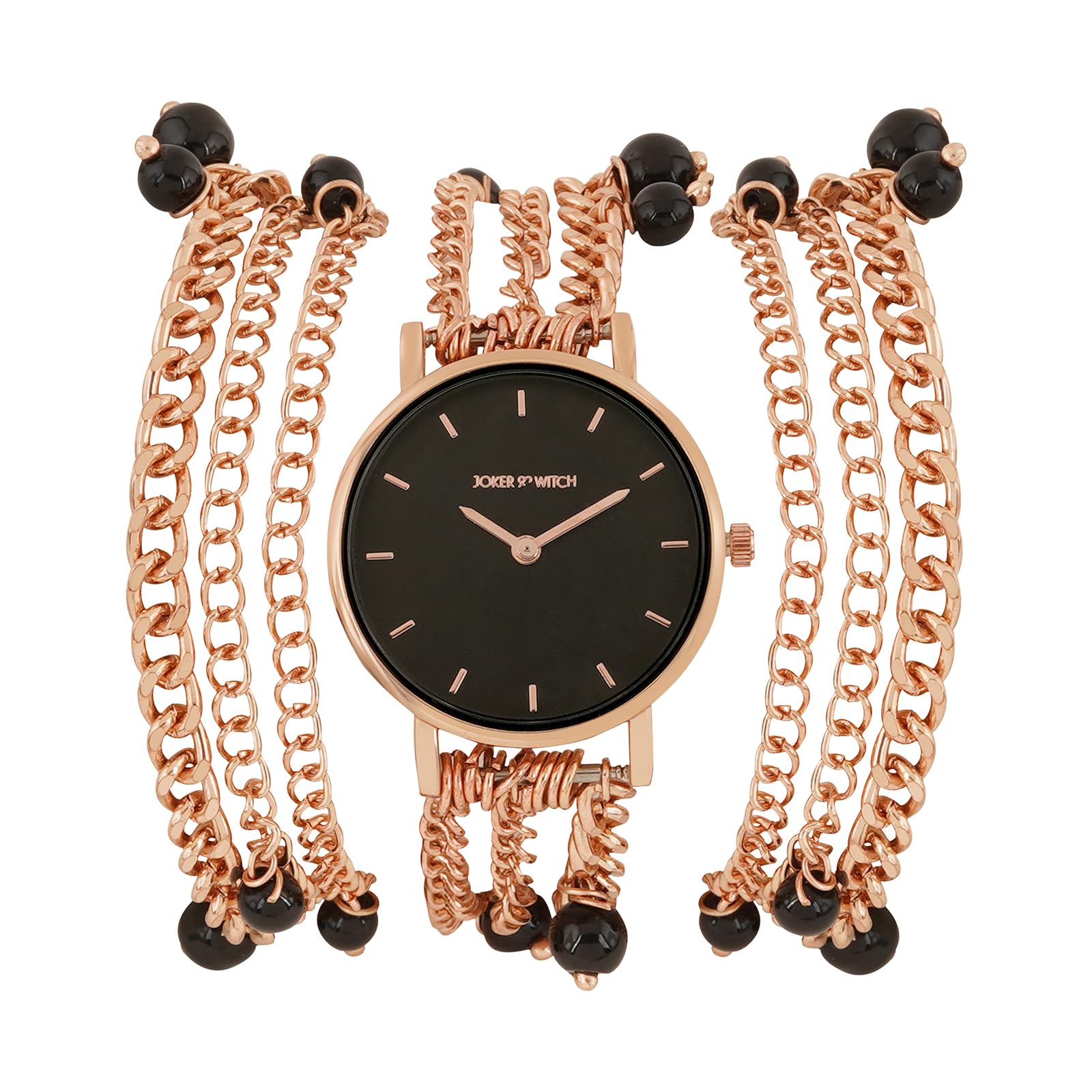 joker & witch Genevieve Black Dial 18mm Rose Gold Metal Alloy Watch for Women-picture-38