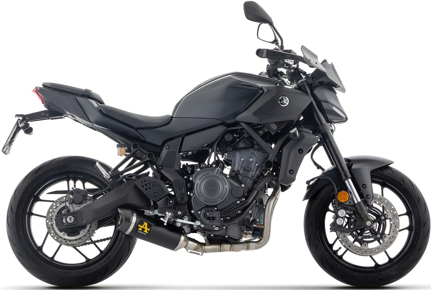 arrow scarico completo race thunder alluminio nero coppa carby compatibile con yamaha mt07 mt-07 2025 mototopgun 71095akn