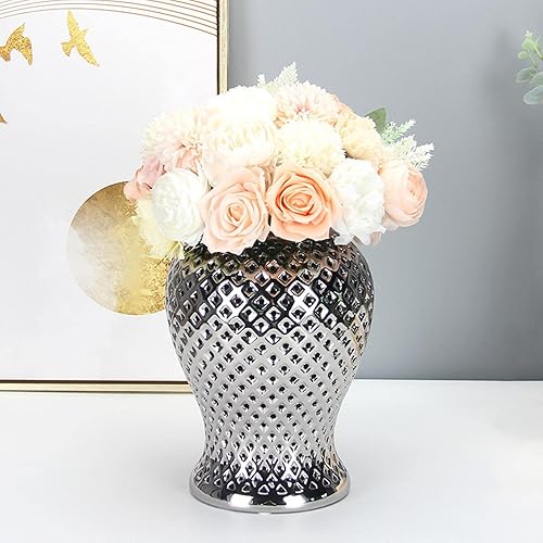 Miniatura 7 de Jarrón decorativo de cerámica de jengibre, mesa multiusos, elegante tarro de almacenamiento, arreglo floral para sala de estar, decoración del