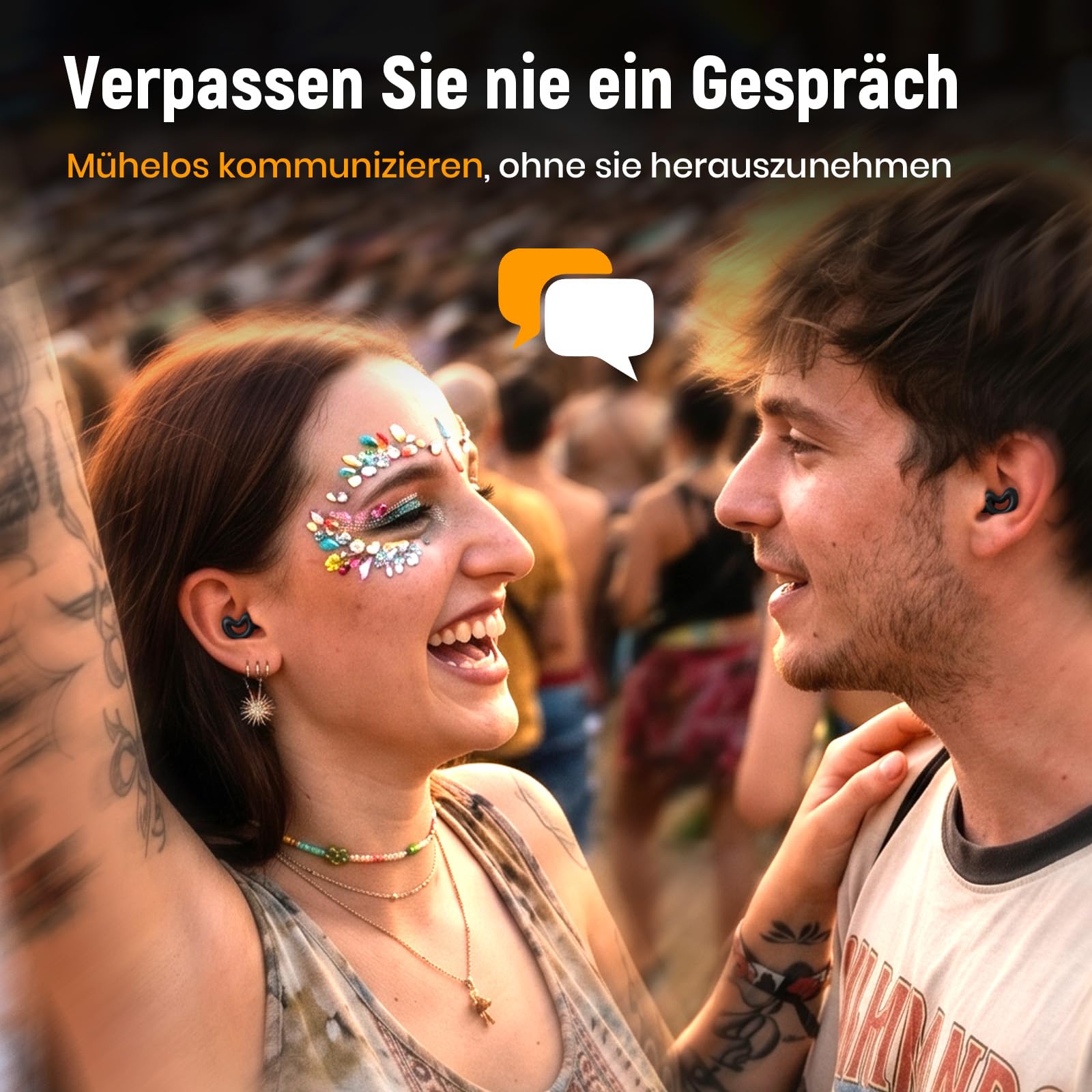 Konzert-Ohrstöpsel mit 19 dB Geräuschreduzierung, Ohrstöpsel für Konzerte, Festivals, Gigs und Live-Musik, verhindert Ohrklingeln, inkl. 10 Ohrpassstücke (XS/S/M/L/Doppelschicht)