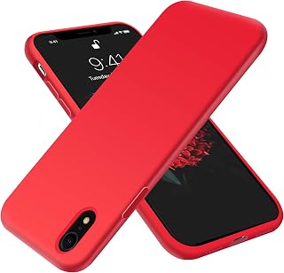 OTOFLY Compatible with iPhone XR Case 6.1 inch,[Silky and Soft Touch Series] Premium Soft Liquid Silicone Rubber Full-Body Protective Bumper Case for iPhone XR (Red)