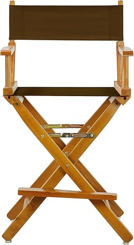 Miniatura 3 de Casual Home 220-05021-45 - Silla de director de 24 in, marco de roble miel, con lona color marrón, altura de mostrador