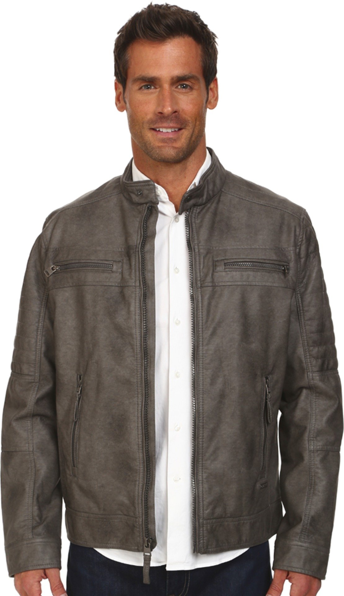 Calvin Klein Men's Faux Leather Moto Jacket
