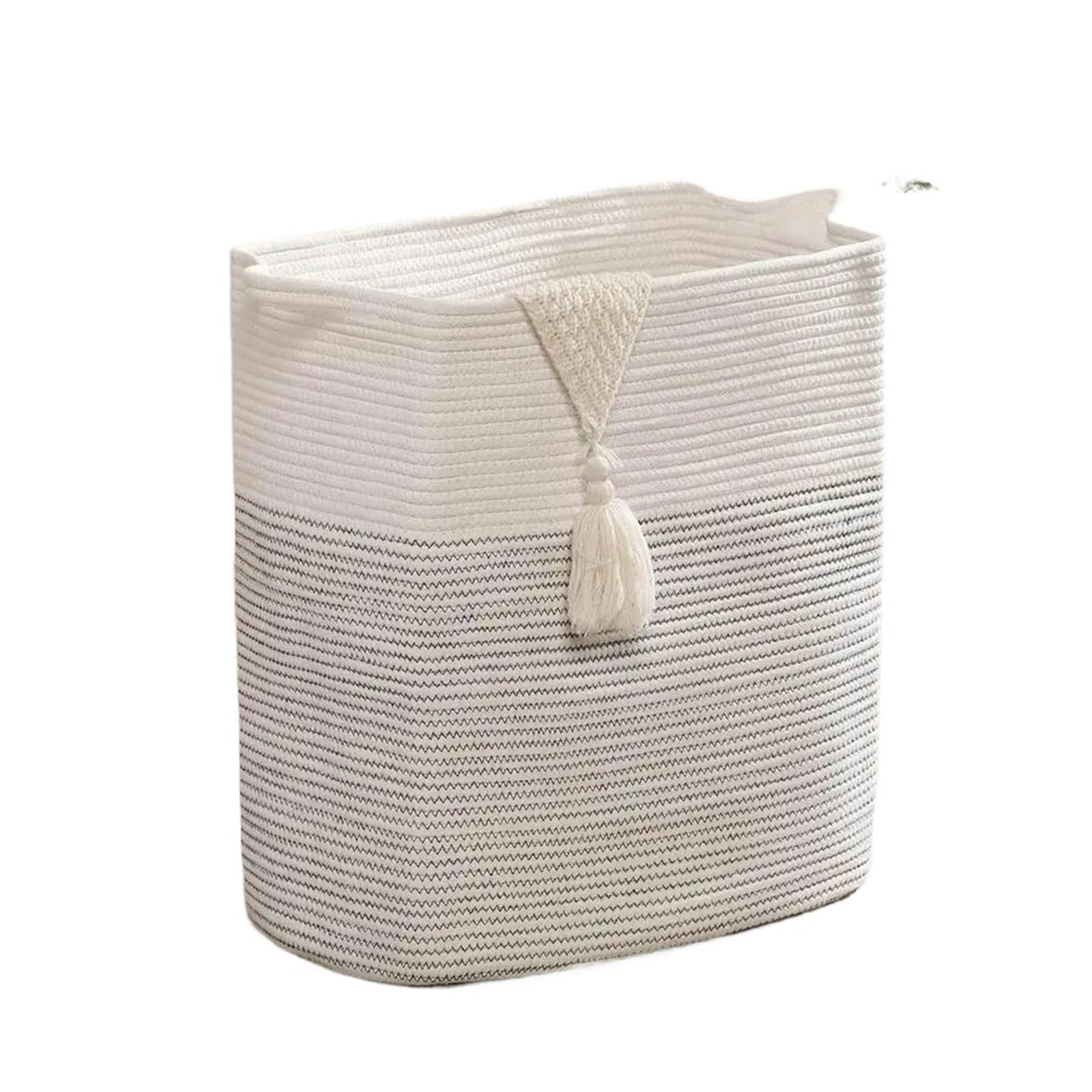 Laundry Basket With Handles,Woven Cotton Rope Big Hamper Sorters For Bedroom(80l)