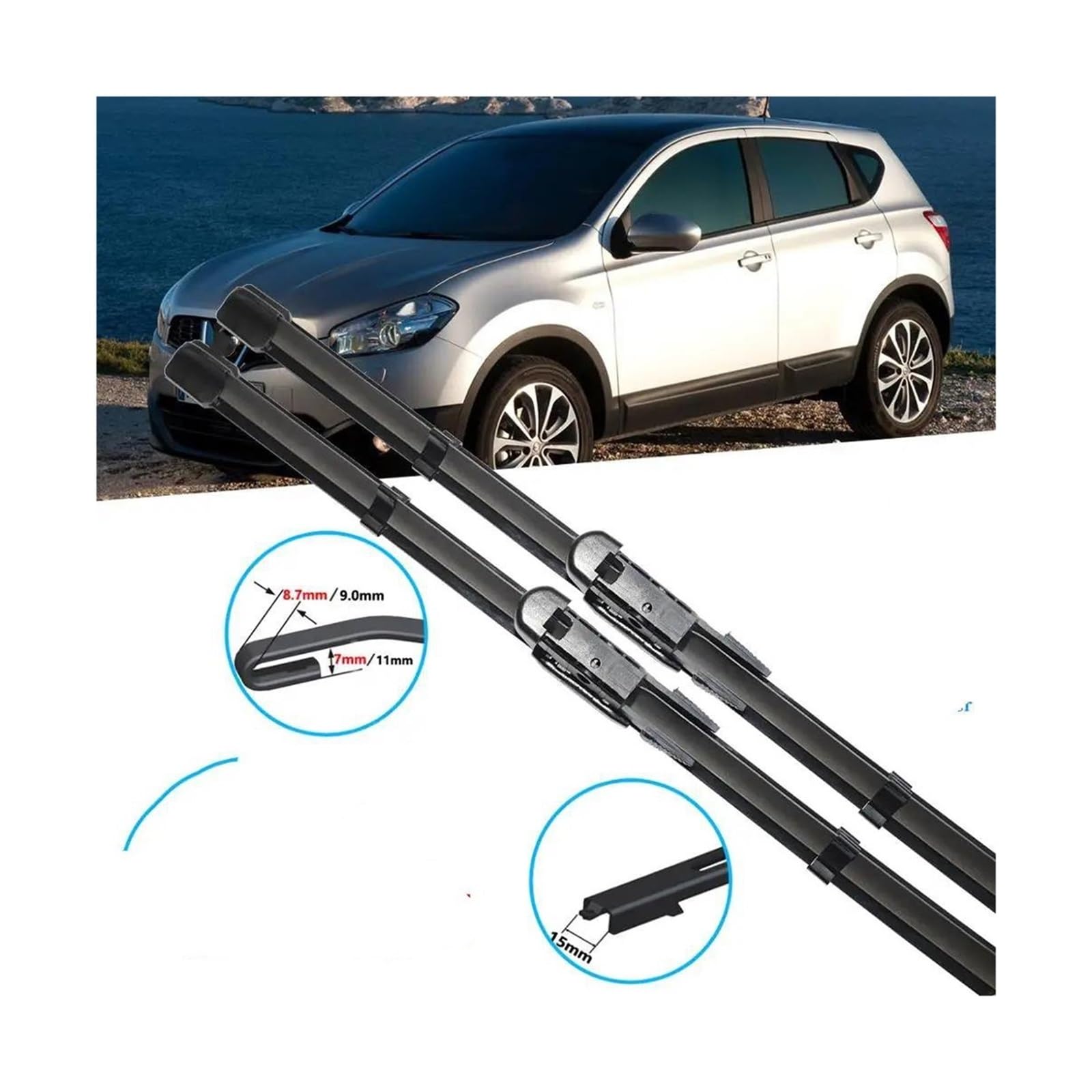 Escobillas Limpiaparabrisa Para Para Qashqai J10 2006-2013 Escobillas Limpiaparabrisas Delanteras Accesorios Para El Coche Parabrisas Accesorios Para El Coche