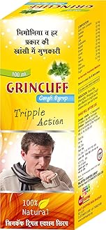 Grincuff Triple Action Cough Syrup - Effective Relief for Cough, Throat Irritation, and Congestion