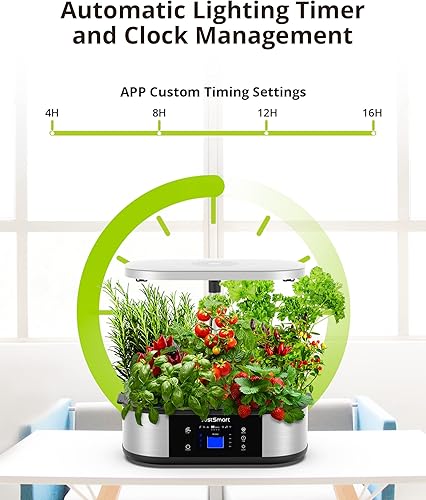Miniatura 6 de Litake Sistema de cultivo hidropónico WiFi de 12 cápsulas para jardín interior con control por aplicación y 3 modos de plantación, hasta 30