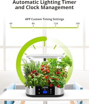Litake WiFi 12 Pods Hydroponics Growing System Indoor Garden with APP Controlled and 3 Planting Modes, Up to 30, 48w 120 LED Light, Automatic Water-Adding, Fertilization, Timer, Silent Pump, GS1 Max