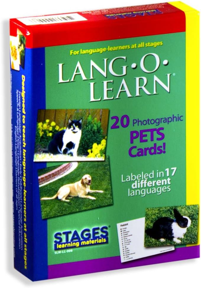Lang-O-Learn Stages Learning ESL Pets Vocabulary Photo Flash Cards